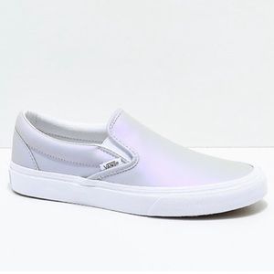 Vans Classic Slip-On - Muted Metallic (White/Grey) - Size 7